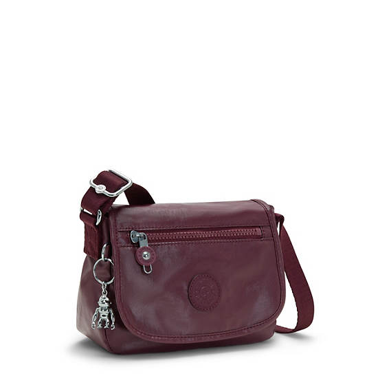 Kipling Sabian Metallic Crossbody Mini Bag Burgundy Lacquer | CA 1351NW